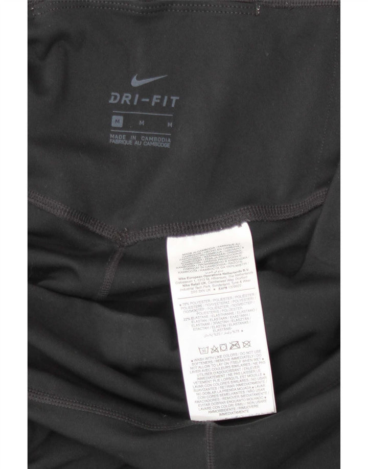 Γυναικεία κολάν Nike Dri Fit Capri UK 12 μεσαίου μαύρου πολυεστέρα