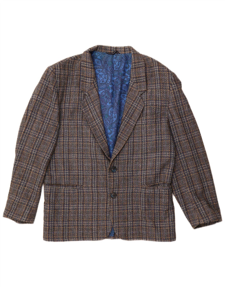 Vintage Ανδρικό σακάκι με 2 κουμπιά σακάκι UK 38 Medium Grey Check Wool
