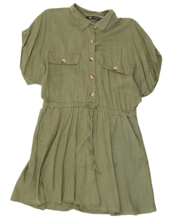 Zara Γυναικείο Βασικό Φόρεμα UK 14 Μεγάλο Χακί