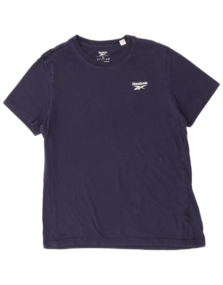 Ανδρικό T-Shirt Reebok Top Large Navy Blue από βαμβάκι