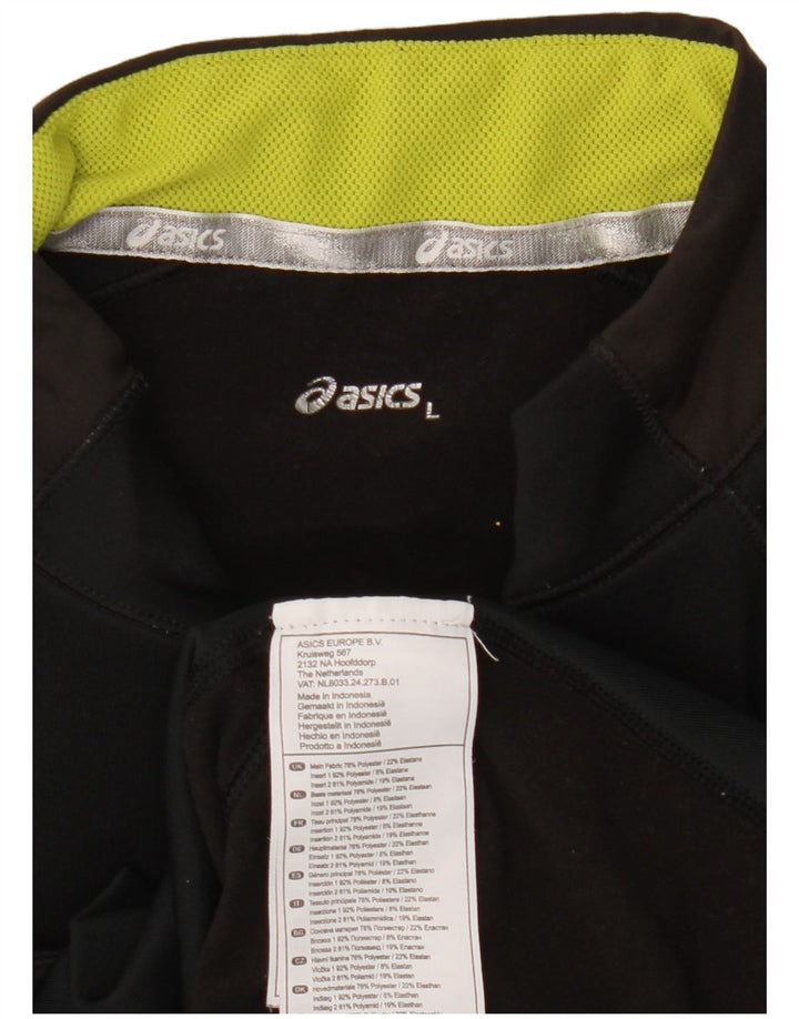 Ανδρική φόρμα πουλόβερ με φερμουάρ Asics Top Large Black Colourblock