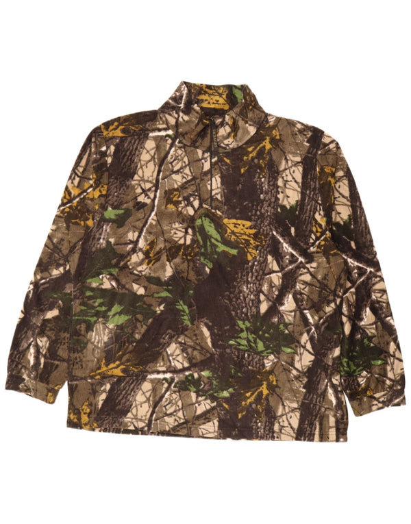 Univers Mens Zip Neck Fleece Jumper 4XL Khaki Camouflage Polyester