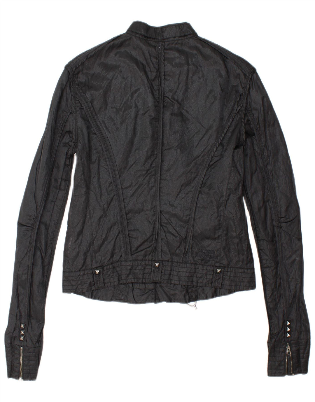 GUESS Γυναικείο Crop Utility Jacket UK 14 Large Μαύρο Βαμβακερό