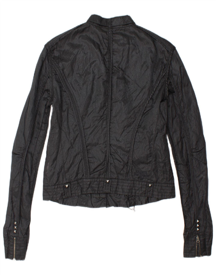 GUESS Γυναικείο Crop Utility Jacket UK 14 Large Μαύρο Βαμβακερό