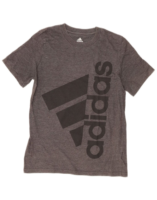 Γραφικό T-Shirt Adidas Boys Top 10-11 ετών Μεσαίο γκρι βαμβακερό