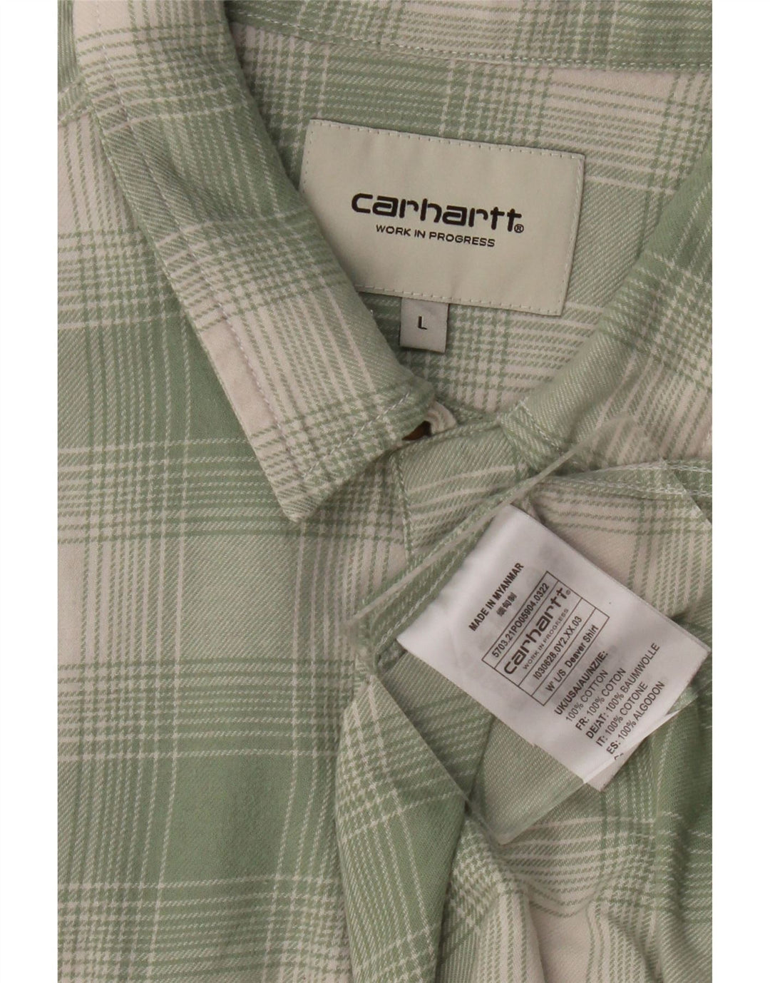 Ανδρικό πουκάμισο CARHARTT Μεγάλο πράσινο βαμβάκι