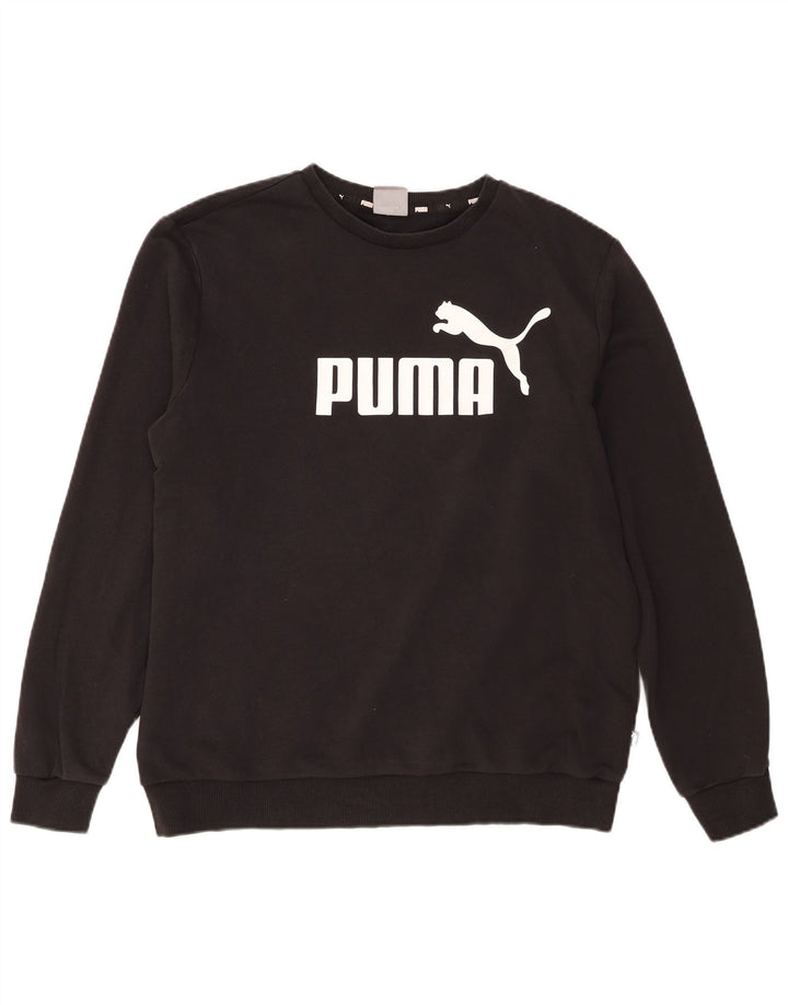 Ανδρικό γραφικό φούτερ Puma Jumper μεγάλο μαύρο βαμβακερό