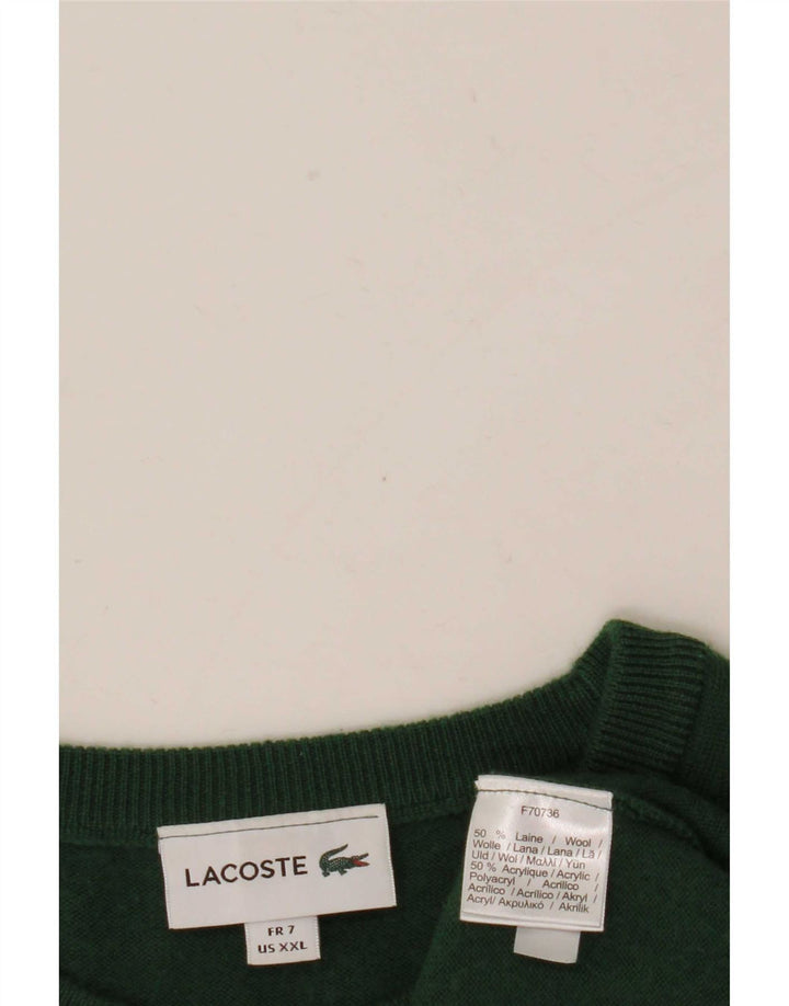 Ανδρικό πουλόβερ Lacoste Boat Neck Jumper Μέγεθος 7 2XL Πράσινο μαλλί