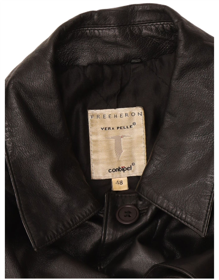 Conbipel Ανδρικό Δωρεάν Δερμάτινο Παλτό Heron IT 48 Medium Black Leather