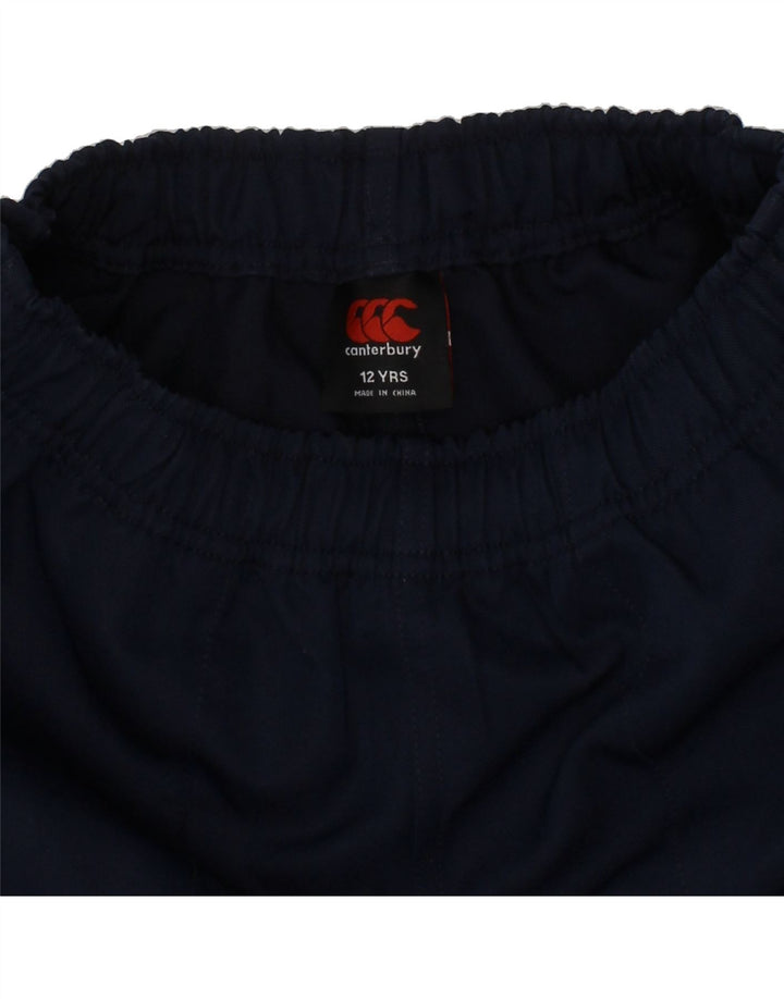 CANTERBURY Boys Graphic Sport Shorts 11-12 Years  Navy Blue Polyester Vintage Canterbury and Second-Hand Canterbury from Messina Hembry 