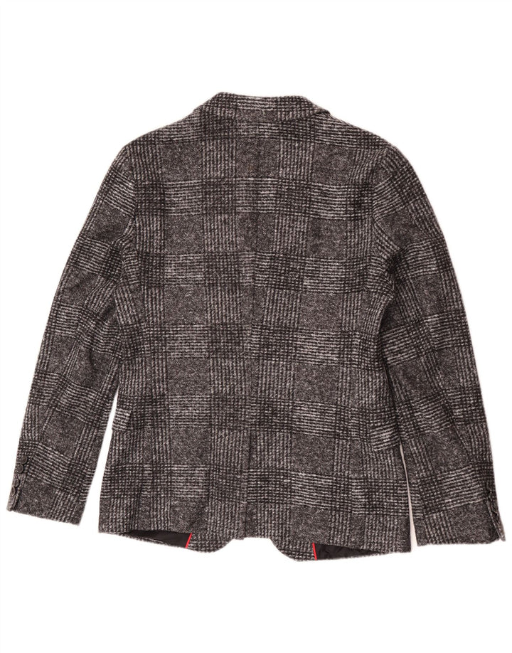 Ανδρικό μπουφάν μπλέιζερ Hugo Boss με 2 κουμπιά EU 46 Small Grey Check Πολυακρυλικό