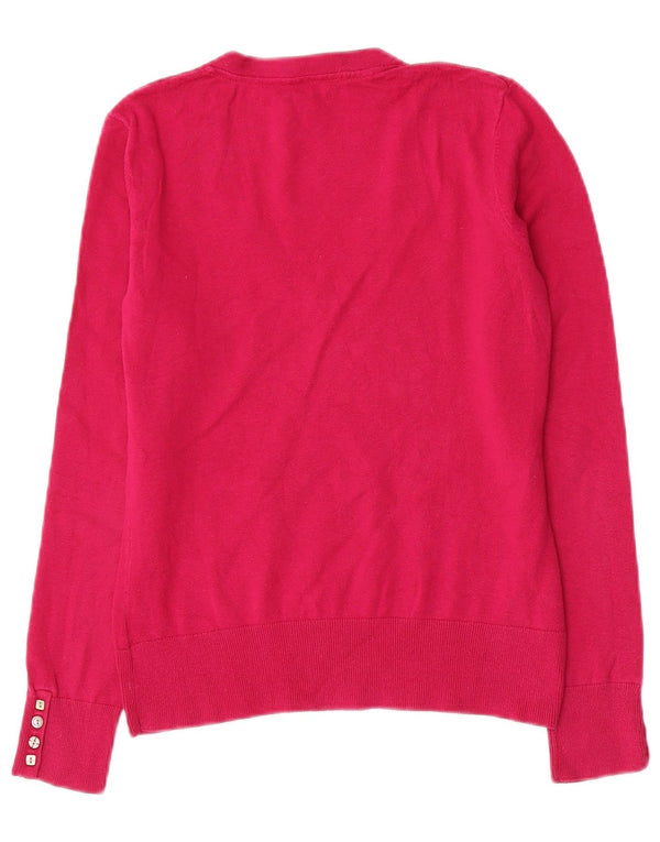 LAURA ASHLEY Γυναικείο πουλόβερ με λαιμόκοψη με V λαιμόκοψη UK 12 μεσαίο ροζ βαμβακερό