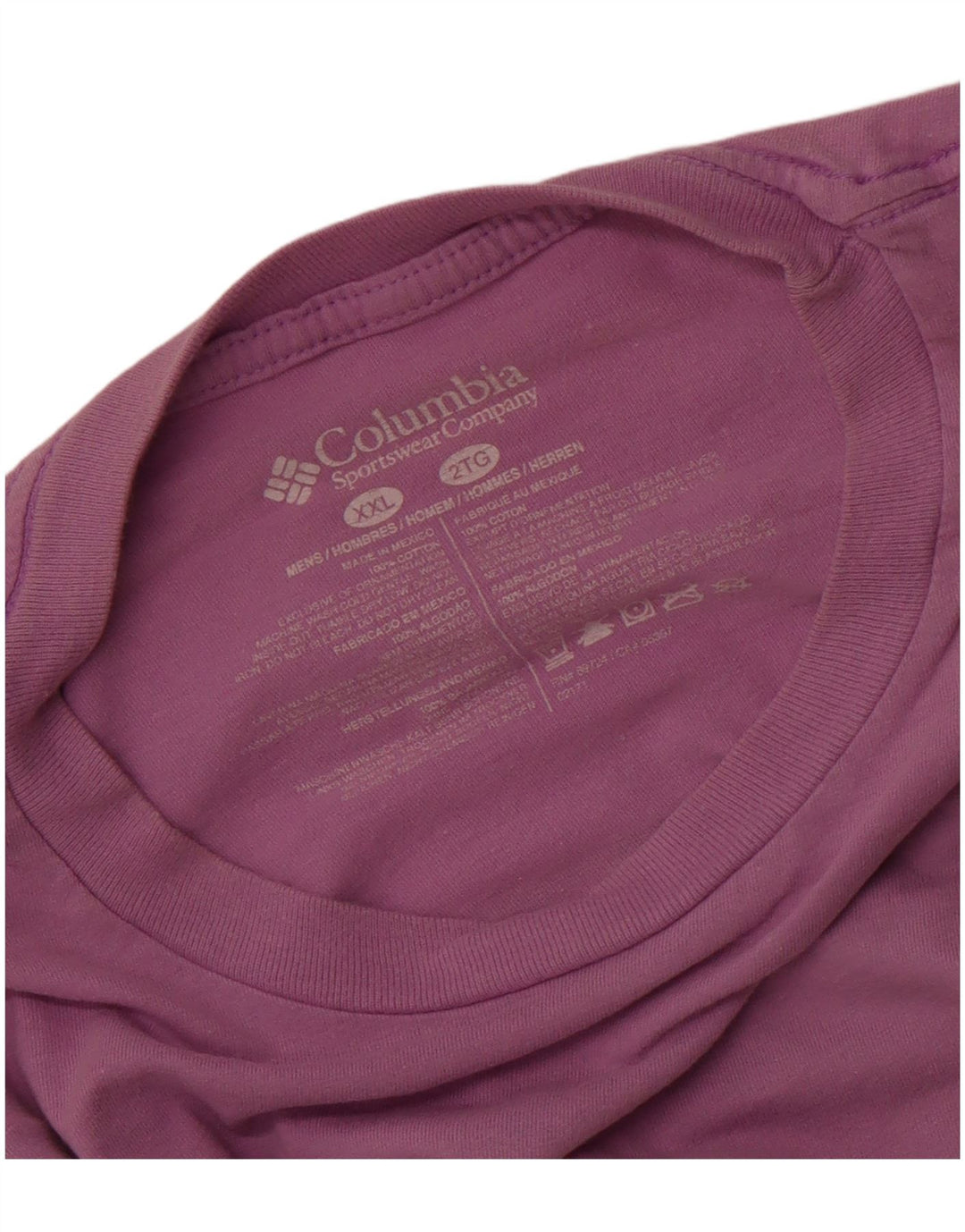 COLUMBIA Ανδρικό γραφικό T-Shirt Top 2XL Μωβ βαμβακερό