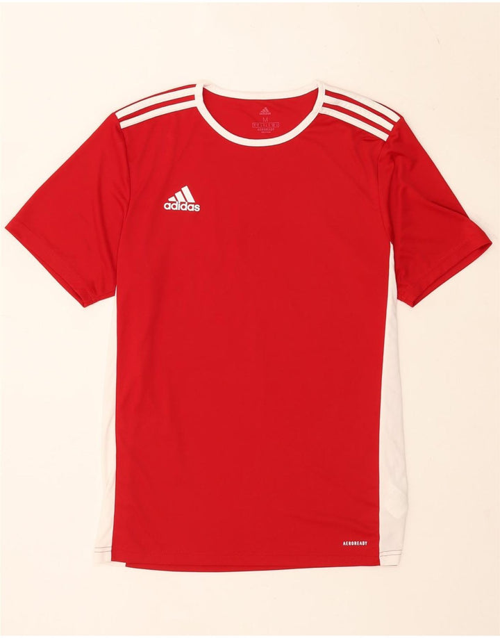 Adidas Ανδρικό T-Shirt Aeroready Top Medium Red Colorblock Πολυεστέρας