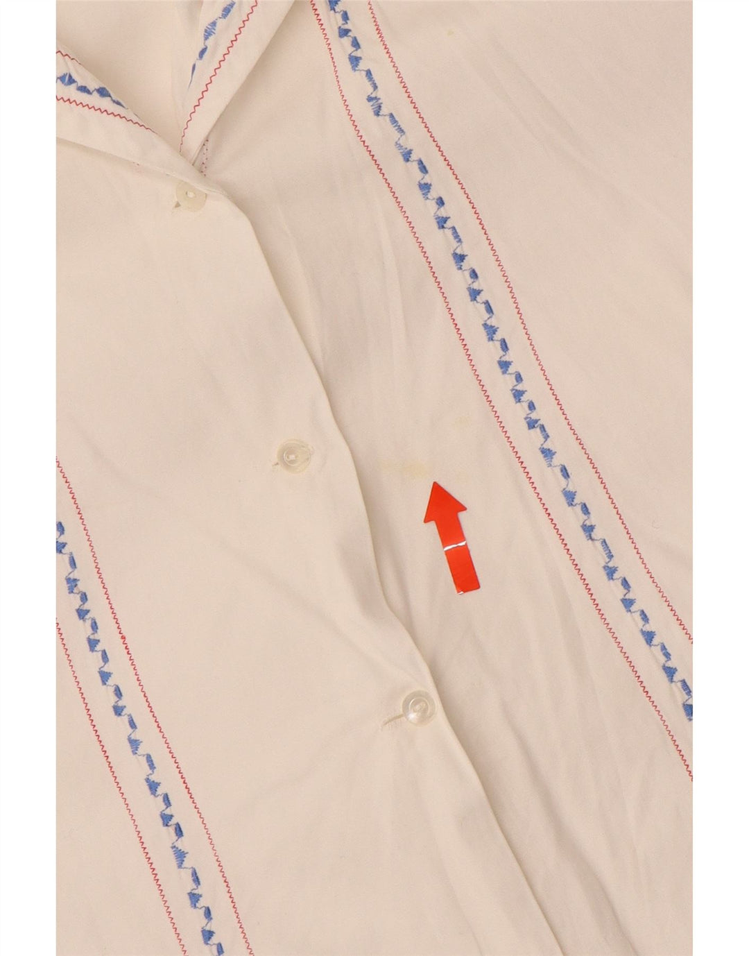 VINTAGE Γυναικείο πουκάμισο Μπλούζα UK 16 Μεγάλη Λευκή Ριγέ