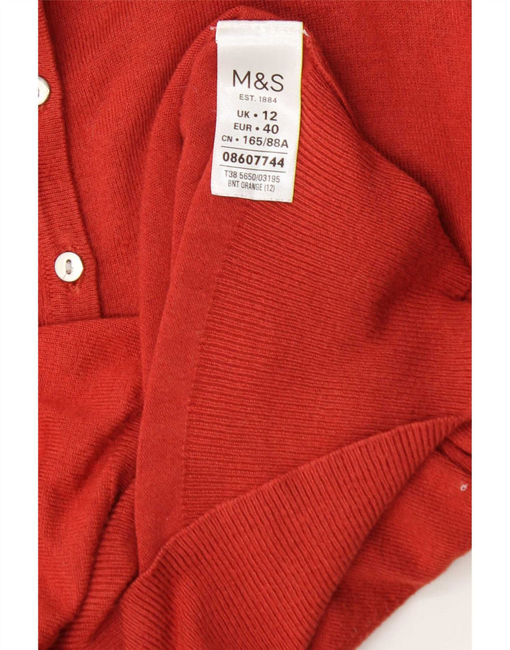 Marks & Spencer Γυναικεία ζακέτα πουλόβερ UK 12 μεσαία κόκκινη βισκόζη