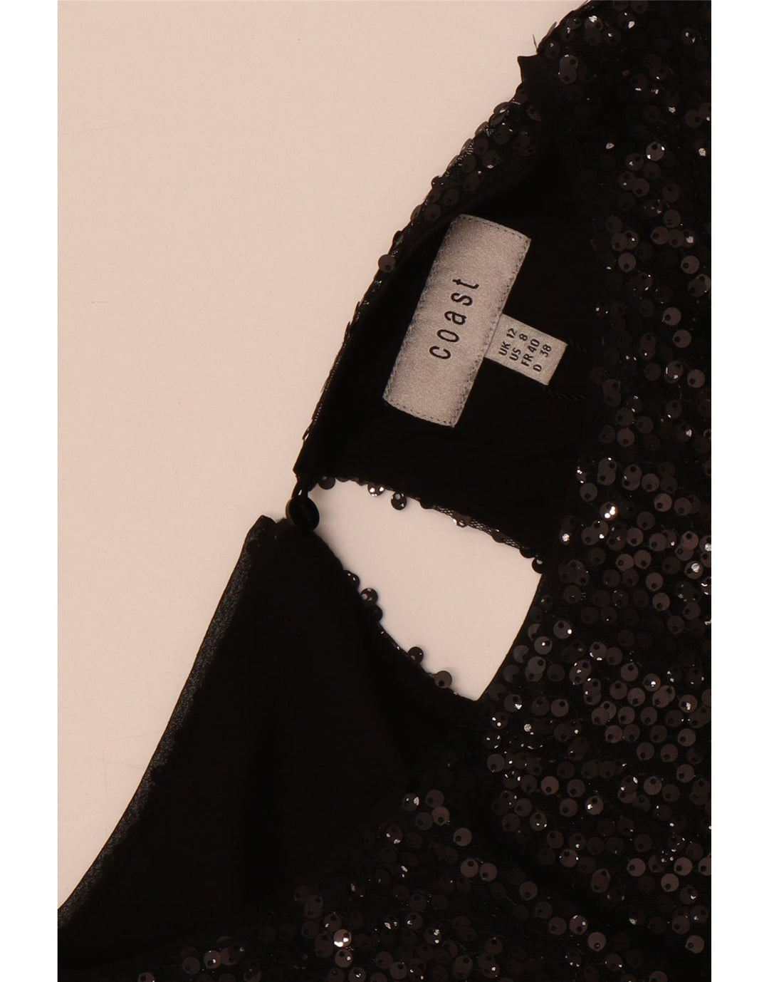 Coast Γυναικεία Ασύμμετρη Μπλούζα Τοπ UK 12 Medium Black