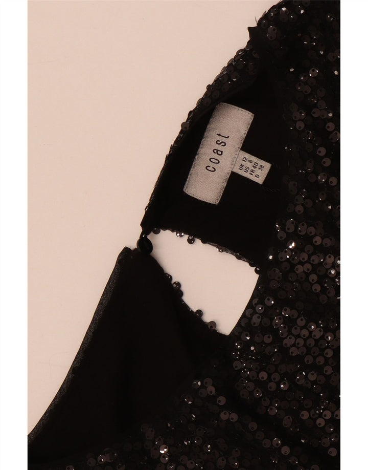Coast Γυναικεία Ασύμμετρη Μπλούζα Τοπ UK 12 Medium Black