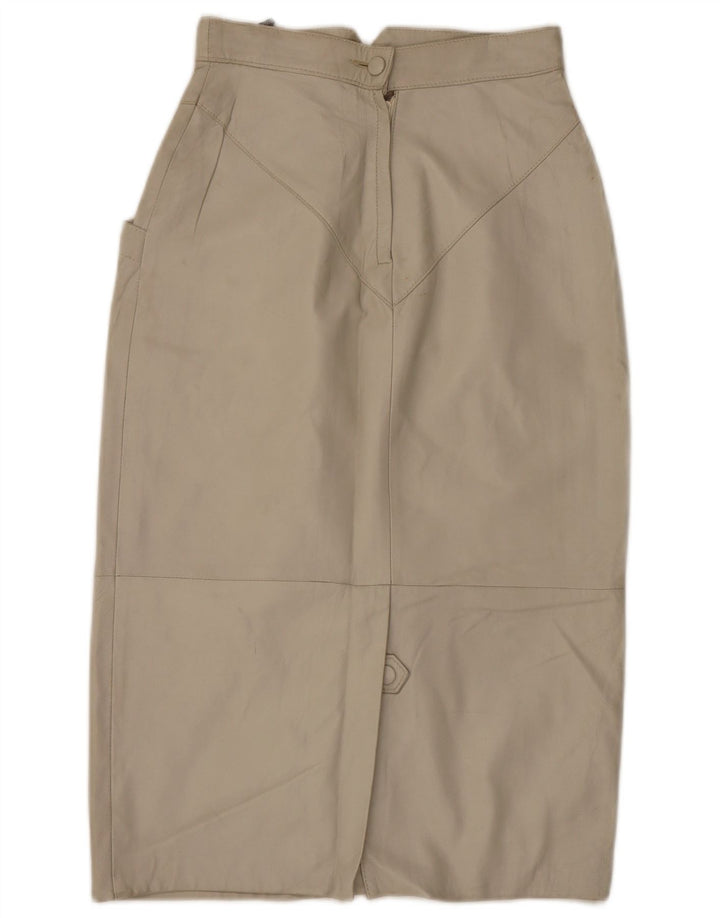 C&A Γυναικεία Midi Δερμάτινη Φούστα EU 40 Medium W28 Beige Leather