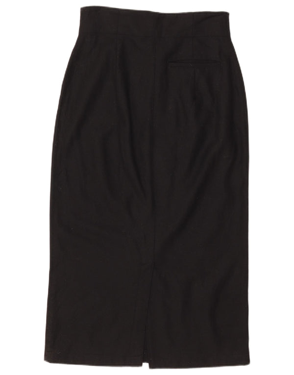 Benetton Γυναικεία Ψηλόμεση Μίντι Φούστα IT 44 Medium W28 Μαύρη Μάλλινη