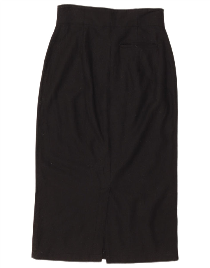 Benetton Γυναικεία Ψηλόμεση Μίντι Φούστα IT 44 Medium W28 Μαύρη Μάλλινη