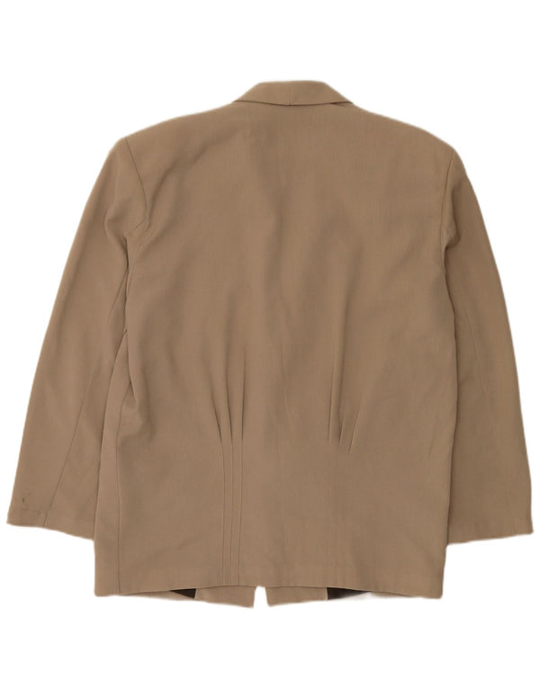 Vintage Mens 1 Button Blazer Jacket UK 38 Medium Beige Viscose