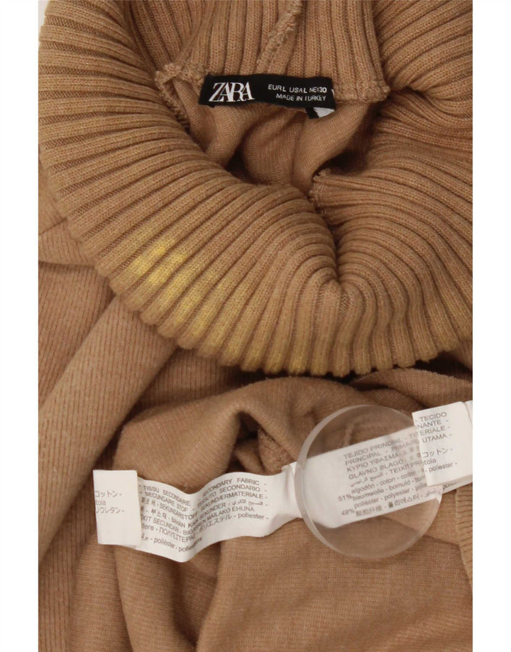 Zara Γυναικείο Γιλέκο UK 16 Μεγάλο Βαμβακερό Μπεζ