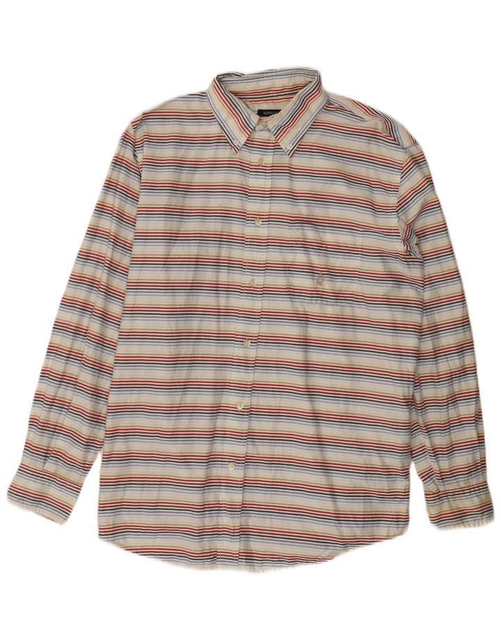 MARINA YACHTING Ανδρικό πουκάμισο Μέγεθος 43 Μεγάλο πολύχρωμο ριγέ βαμβακερό