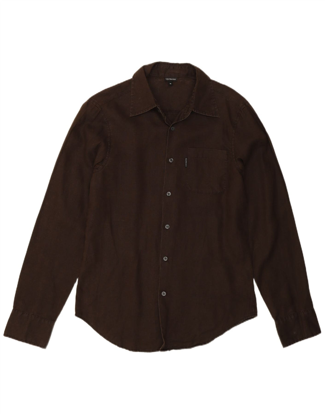 Ανδρικό πουκάμισο Calvin Klein Jeans Μεσαίο Καφέ Λινό
