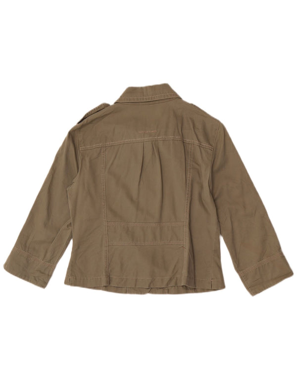 DKNY Γυναικείο 3/4 μανίκι Military Jacket UK 14 Medium Khaki Cotton