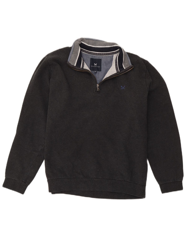 Ανδρικό φούτερ με φερμουάρ Crew Clothing Jumper XL Μαύρο βαμβακερό