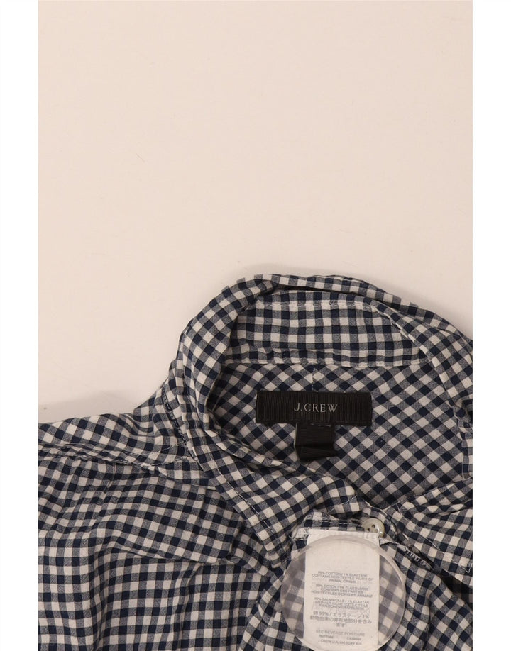 J. Crew Γυναικείο πουλόβερ πουκάμισο UK 14 Medium Navy Blue Gingham Cotton