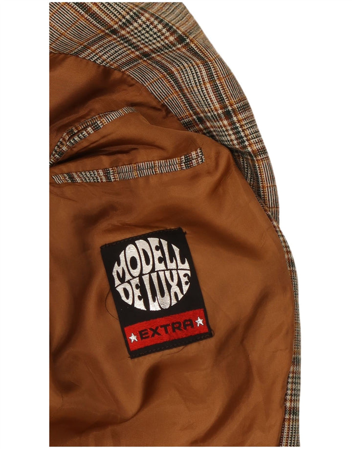 VINTAGE Ανδρικό σακάκι με 2 κουμπιά σακάκι UK 40 Large Grey Check Polyester