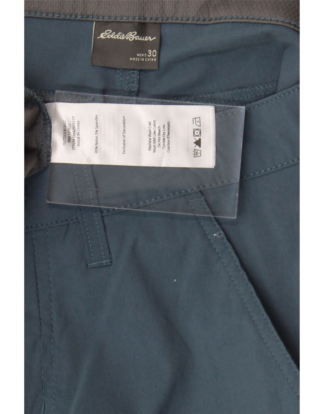 EDDIE BAUER Mens Cargo Shorts W30 Medium Blue Nylon Vintage Eddie Bauer and Second-Hand Eddie Bauer from Messina Hembry 