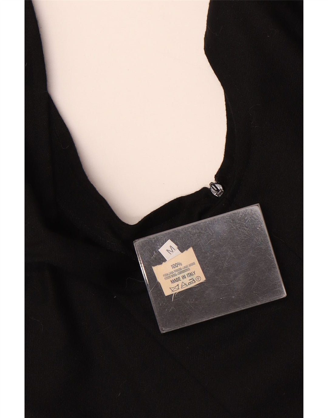 Vintage Γυναικείο Μίνι Pinafore Φόρεμα UK 12 Μεσαίο μαύρο μαλλί