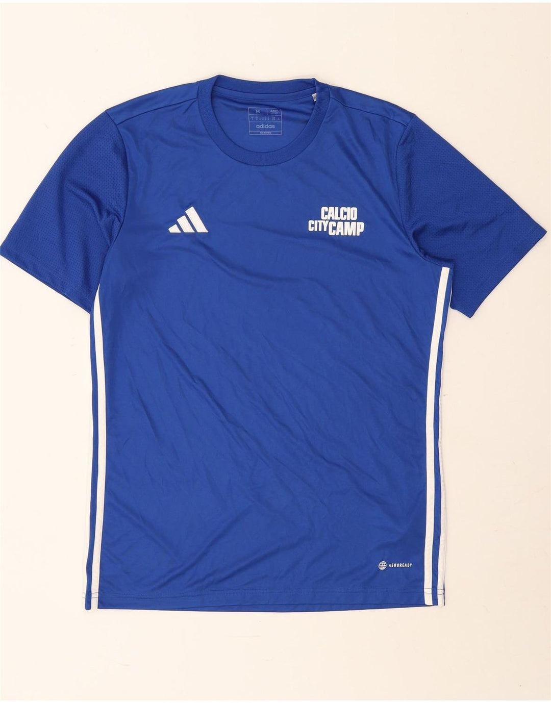Ανδρικό γραφικό T-shirt Adidas Aeroready Slim Fit Top μεσαίο μπλε πολυεστέρας