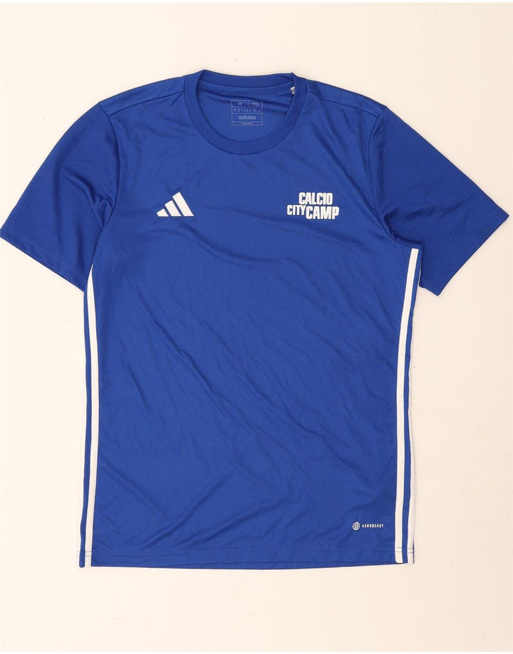 Ανδρικό γραφικό T-shirt Adidas Aeroready Slim Fit Top μεσαίο μπλε πολυεστέρας