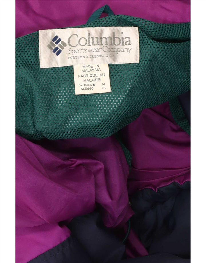 Columbia Γυναικείο μπουφάν βροχής μεγάλου μεγέθους με κουκούλα UK 14 Medium Green Colourblock