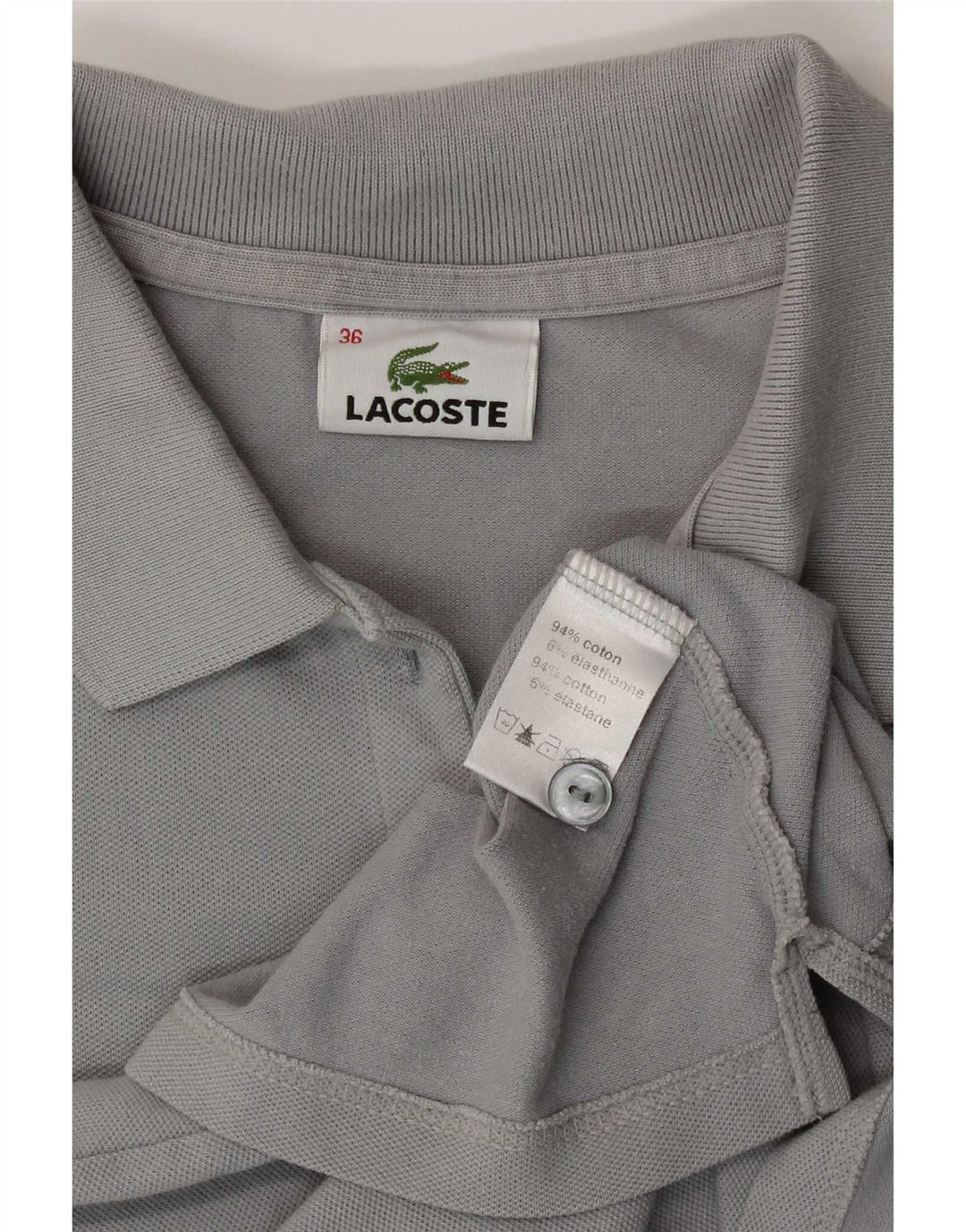 Γυναικείο πουκάμισο Polo Lacoste Νούμερο 36 Μικρό γκρι βαμβακερό