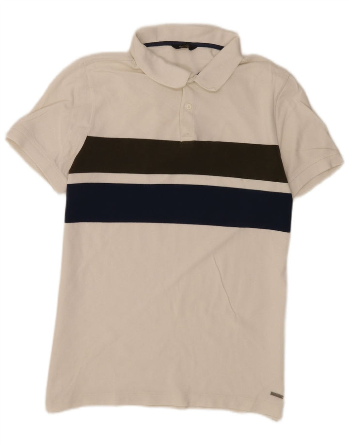Ανδρικό πουκάμισο πόλο Massimo Dutti σε μεγάλο λευκό χρώμα