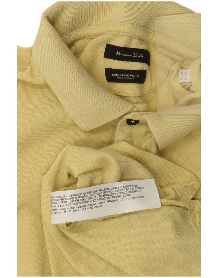 Ανδρικό πουκάμισο πόλο Massimo Dutti, μεσαίο κίτρινο βαμβακερό