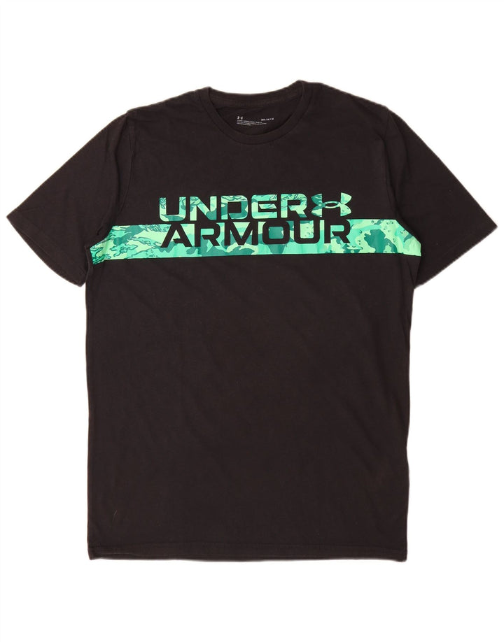 Ανδρικό γραφικό μπλουζάκι Under Armour Top Μεσαίο μαύρο βαμβακερό