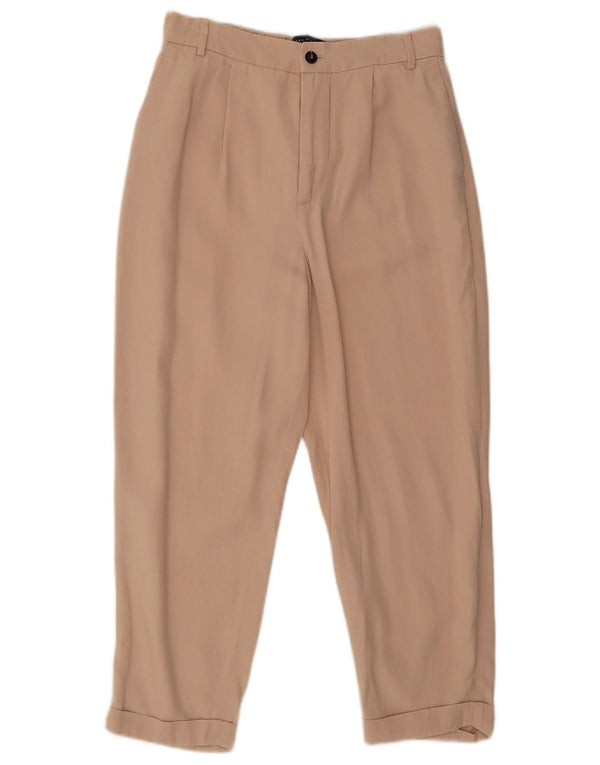 Zara γυναικείο παντελόνι Capri με ψηλόμεσο μικρό W26 L22 Ροζ Lyocell