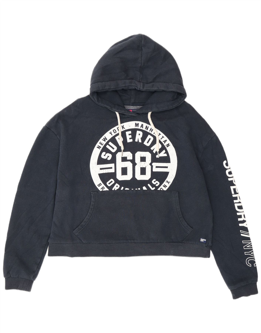 Superdry Γυναικείο γραφικό Oversized Hoodie Jumper UK 14 Medium Navy Blue