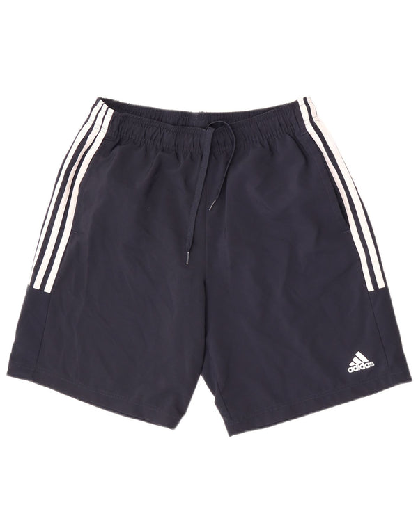 Ανδρικό αθλητικό σορτς Adidas από μεσαίο μπλε ναυτικό πολυεστέρα