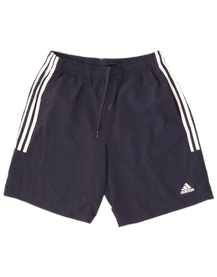 Ανδρικό αθλητικό σορτς Adidas από μεσαίο μπλε ναυτικό πολυεστέρα