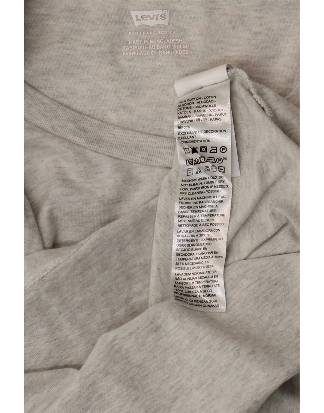 Γυναικείο T-Shirt Levi's Top UK 12 Βαμβακερό μεσαίο γκρι φλύκταινα