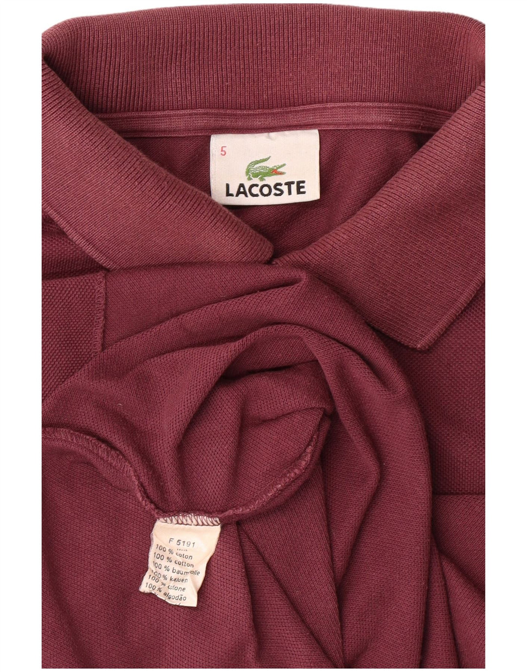 Ανδρικό μπλουζάκι πόλο LACOSTE Νούμερο 5 Μεγάλο βαμβακερό καφέ