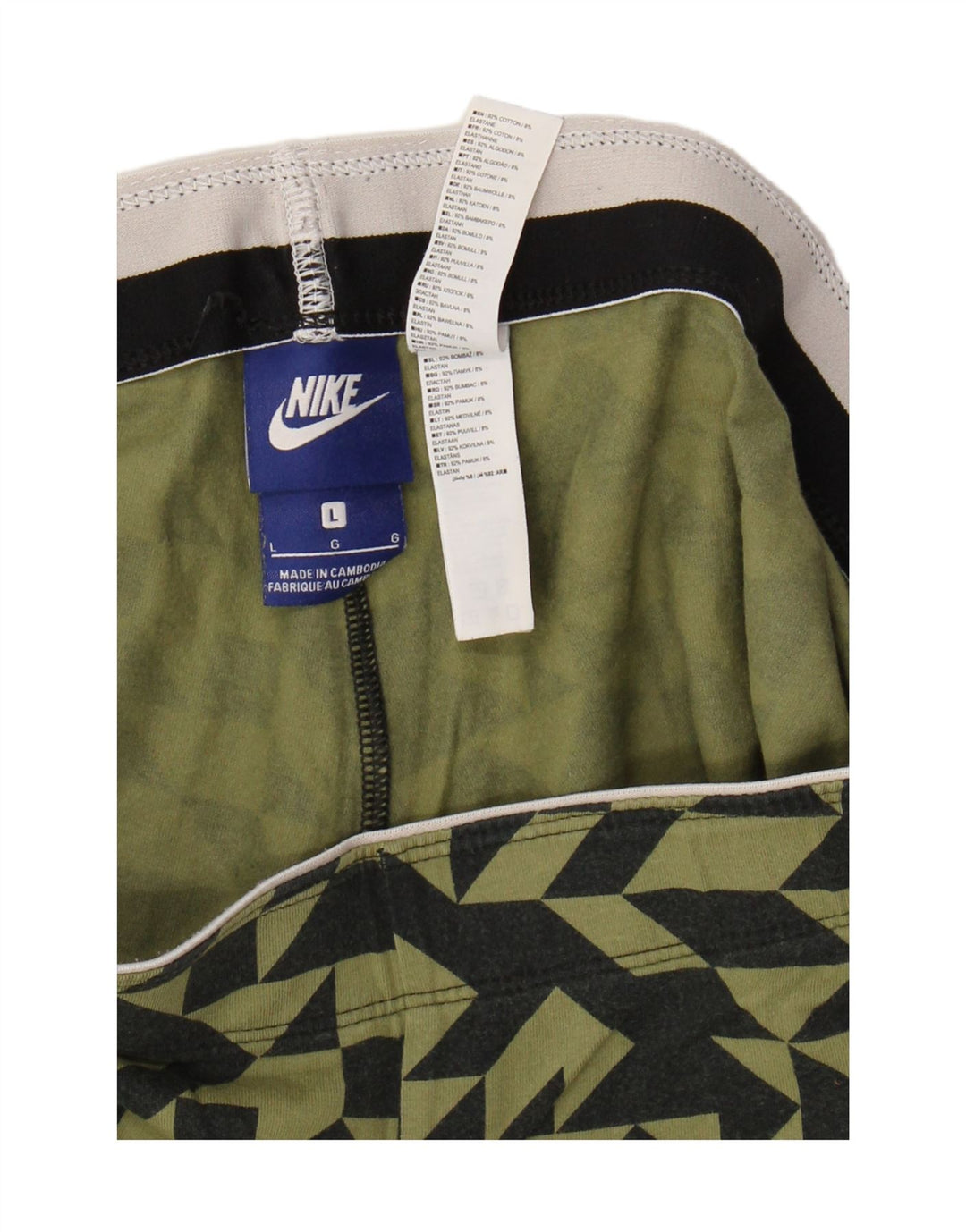 Γυναικείο κολάν NIKE UK 14 Μεγάλο χακί γεωμετρικό βαμβάκι