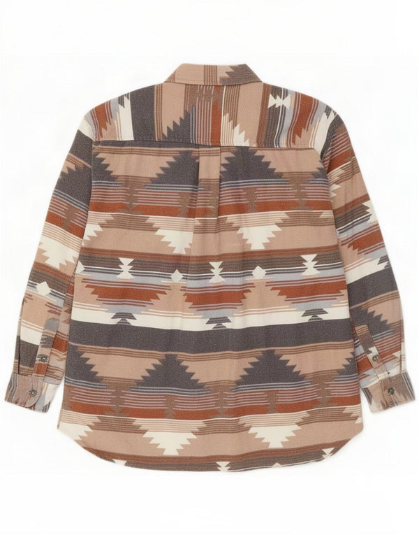 Vintage Ανδρικό Φανελένιο Πουκάμισο Medium Beige Fair Isle Cotton